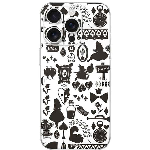 Disney Alice in Wonderland (animated) Silhouette Pattern iPhone 16 Pro Skin