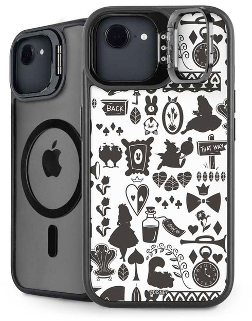 Disney Alice in Wonderland (animated) Silhouette Pattern iPhone 16e Kickstand Case
