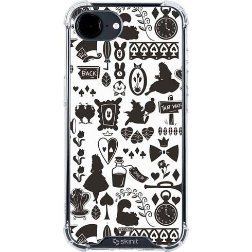 Disney Alice in Wonderland (animated) Silhouette Pattern iPhone 16e Clear Case