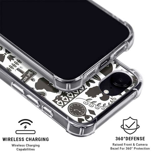 Disney Alice in Wonderland (animated) Silhouette Pattern iPhone 16e Clear Case
