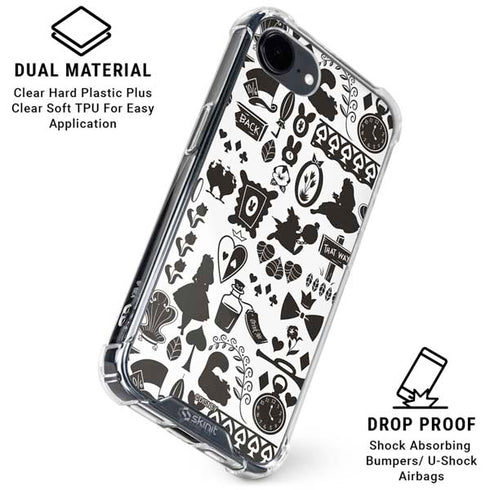 Disney Alice in Wonderland (animated) Silhouette Pattern iPhone 16e Clear Case