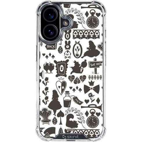Disney Alice in Wonderland (animated) Silhouette Pattern iPhone 17 Clear Case
