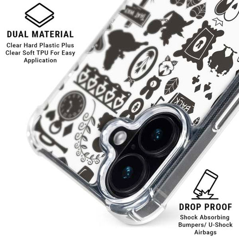Disney Alice in Wonderland (animated) Silhouette Pattern iPhone 17 Clear Case