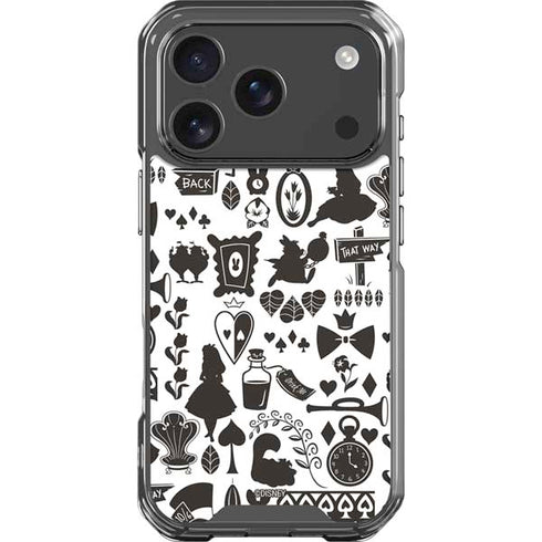 Disney Alice in Wonderland (animated) Silhouette Pattern iPhone 18 Pro Clear Case