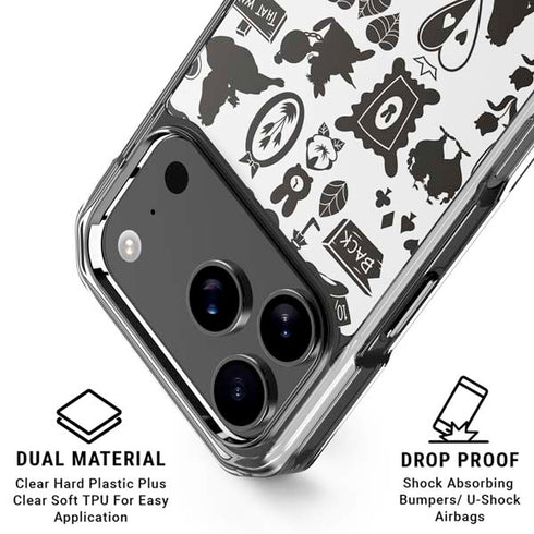 Disney Alice in Wonderland (animated) Silhouette Pattern iPhone 18 Pro Clear Case