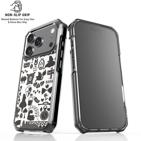 Disney Alice in Wonderland (animated) Silhouette Pattern iPhone 18 Pro Clear Case