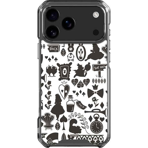 Disney Alice in Wonderland (animated) Silhouette Pattern iPhone 18 Pro Max Clear Case