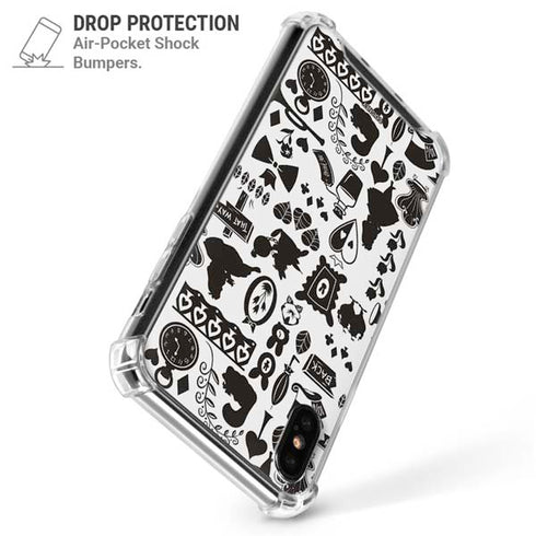 Disney Alice in Wonderland (animated) Silhouette Pattern iPhone X/XS Clear Case