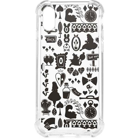 Disney Alice in Wonderland (animated) Silhouette Pattern iPhone XS Clear Case