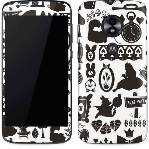 Disney Alice in Wonderland (animated) Silhouette Pattern Moto E5 Play Skin