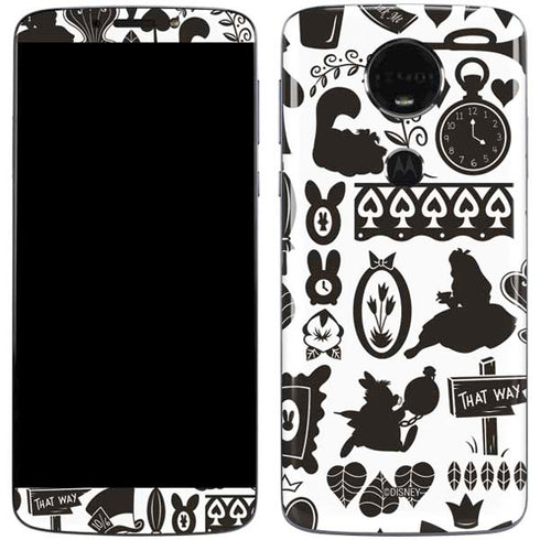 Disney Alice in Wonderland (animated) Silhouette Pattern Moto E5 Plus Skin