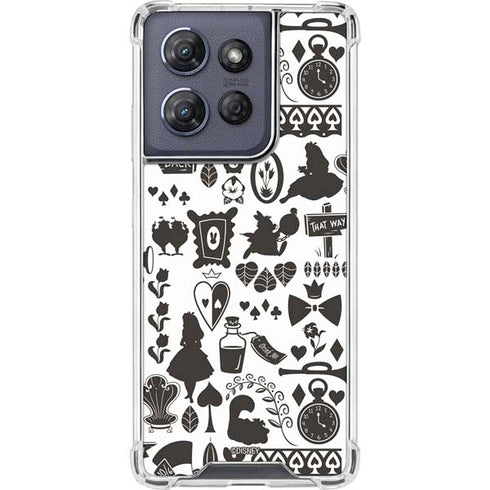 Disney Alice in Wonderland (animated) Silhouette Pattern Moto G 5G (2025) Clear Case