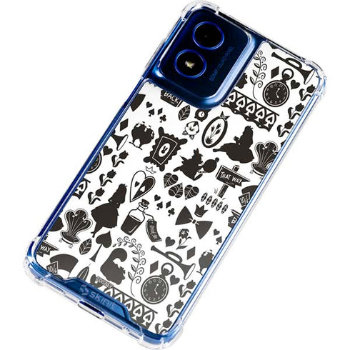 Disney Alice in Wonderland (animated) Silhouette Pattern Moto G Play 4G (2024) Clear Case