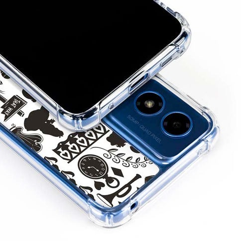 Disney Alice in Wonderland (animated) Silhouette Pattern Moto G Play 4G (2024) Clear Case