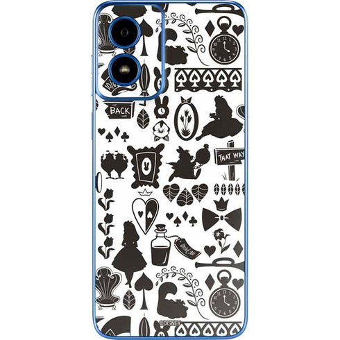 Disney Alice in Wonderland (animated) Silhouette Pattern Moto G Play 4G (2024) Skin