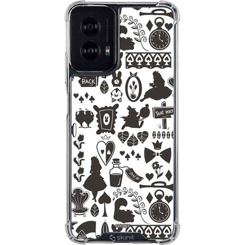 Disney Alice in Wonderland (animated) Silhouette Pattern Moto G Power 5G (2024) Clear Case