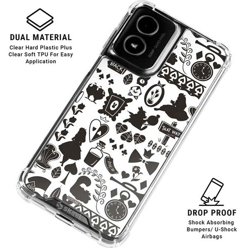 Disney Alice in Wonderland (animated) Silhouette Pattern Moto G Power 5G (2024) Clear Case