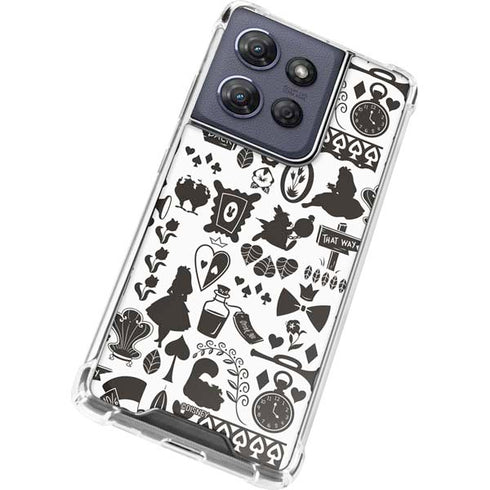 Disney Alice in Wonderland (animated) Silhouette Pattern Moto G Power 5G (2025) Clear Case