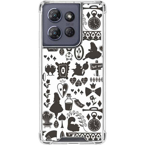 Disney Alice in Wonderland (animated) Silhouette Pattern Moto G Stylus 5G (2025) Clear Case