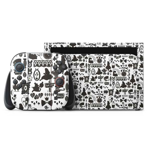 Disney Alice in Wonderland (animated) Silhouette Pattern Nintendo Switch 2 (2025) with Joy-Con Skin