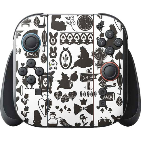 Disney Alice in Wonderland (animated) Silhouette Pattern Nintendo Switch 2 (2025) with Joy-Con Skin