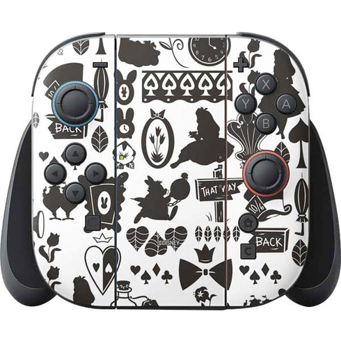 Disney Alice in Wonderland (animated) Silhouette Pattern Nintendo Switch 2 (2025) Joy-Con Controller Skin