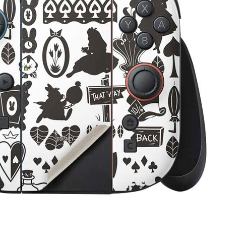 Disney Alice in Wonderland (animated) Silhouette Pattern Nintendo Switch 2 (2025) Joy-Con Controller Skin