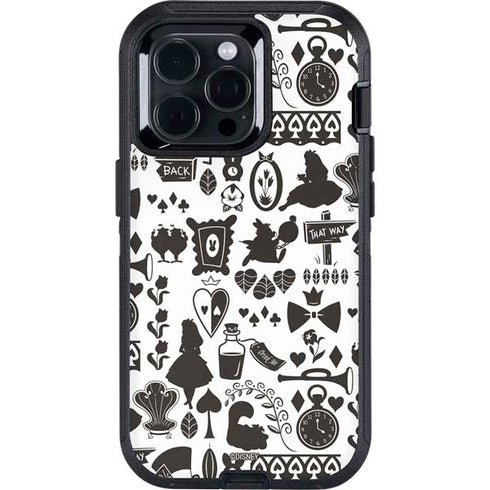 Disney Alice in Wonderland (animated) Silhouette Pattern Otterbox Defender iPhone Skin
