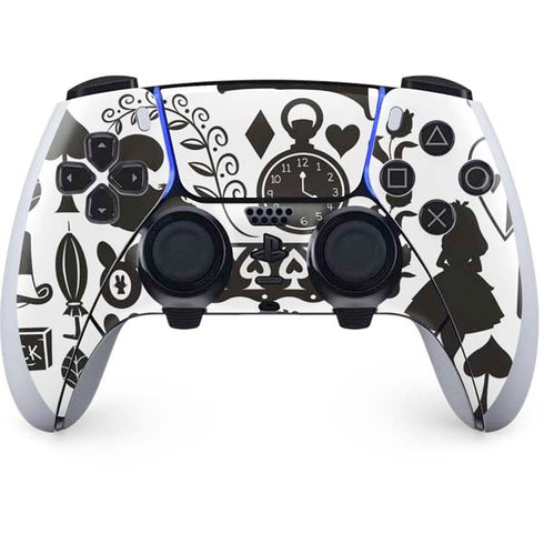 Disney Alice in Wonderland (animated) Silhouette Pattern PS5 DualSense Edge Pro Controller Skin