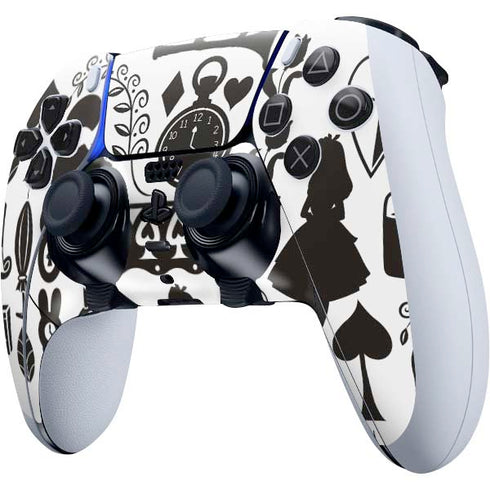 Disney Alice in Wonderland (animated) Silhouette Pattern PS5 DualSense Edge Pro Controller Skin