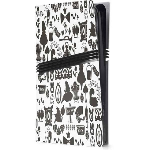 Disney Alice in Wonderland (animated) Silhouette Pattern PS5 Pro Console Skin