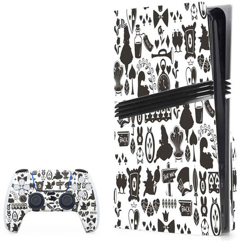Disney Alice in Wonderland (animated) Silhouette Pattern PS5 Pro Disk Bundle Skin