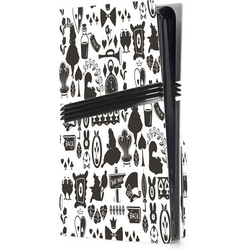 Disney Alice in Wonderland (animated) Silhouette Pattern PS5 Pro Disk Console Skin