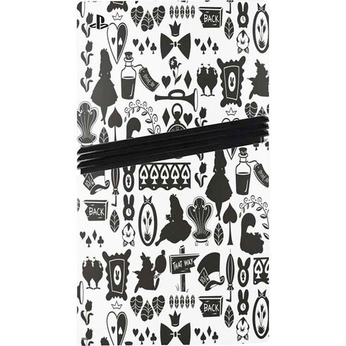 Disney Alice in Wonderland (animated) Silhouette Pattern PS5 Pro Disk Console Skin