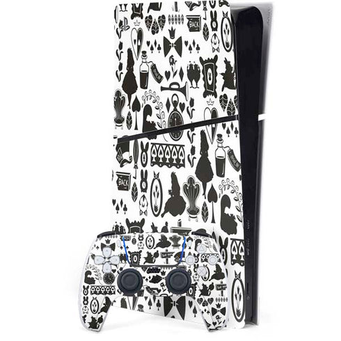 Disney Alice in Wonderland (animated) Silhouette Pattern PlayStation PS5 Skins