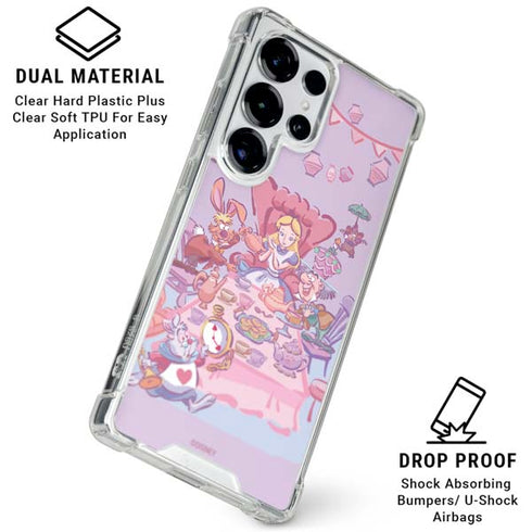 Disney Alice in Wonderland (animated) Mad Tea Party Galaxy S26 Ultra Clear Case