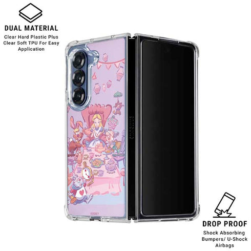 Disney Alice in Wonderland (animated) Mad Tea Party Galaxy Z Fold6 Clear Case