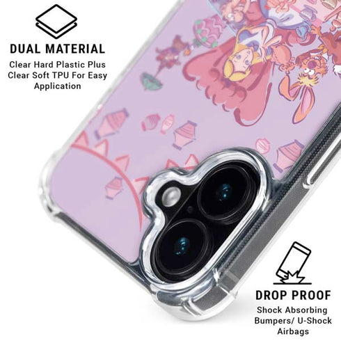 Disney Alice in Wonderland (animated) Mad Tea Party iPhone 16 Plus Clear Case