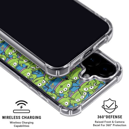 Disney Toy Story Alien Collage iPhone 16 Plus Clear Case