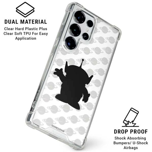 Disney Toy Story Alien Silhouette Galaxy S25 Ultra Clear Case