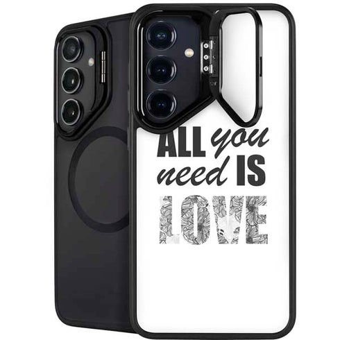 All You Need Is Love BW Galaxy S25 Plus Kickstand Case