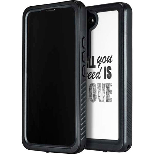 All You Need Is Love BW Galaxy S24 Plus Waterproof Case