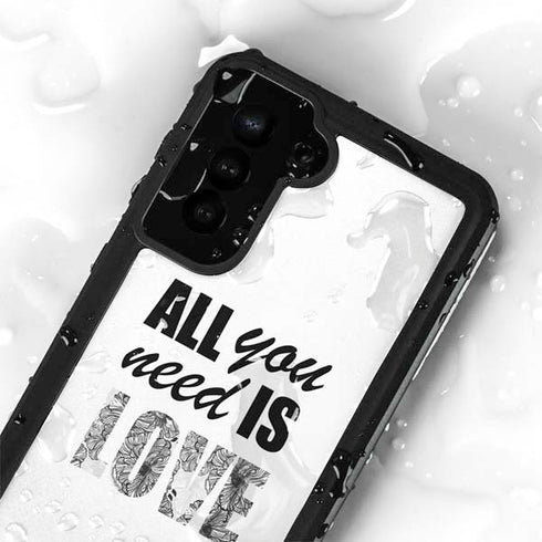 All You Need Is Love BW Galaxy S24 Plus Waterproof Case