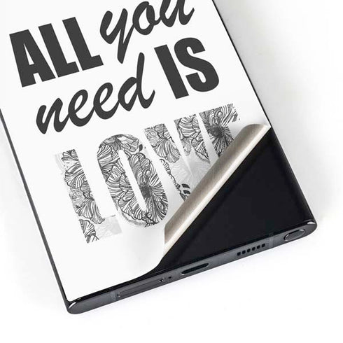 All You Need Is Love BW Galaxy S25 Ultra Skin