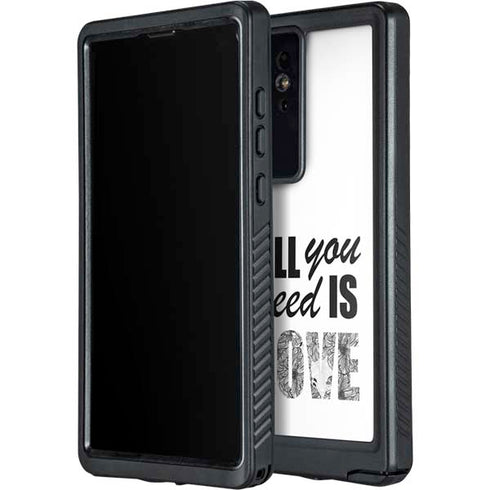 All You Need Is Love BW Galaxy S24 Ultra Waterproof Case