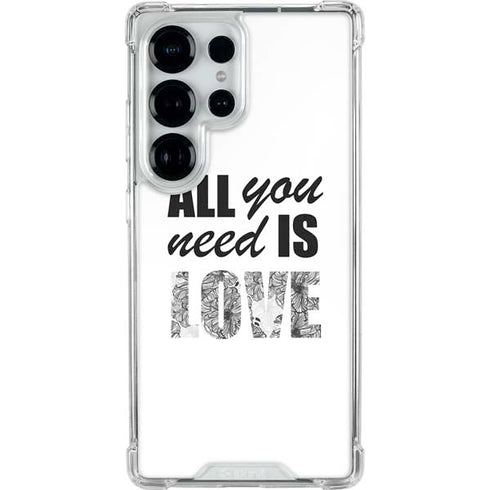 All You Need Is Love BW Galaxy S25 Ultra Clear Case