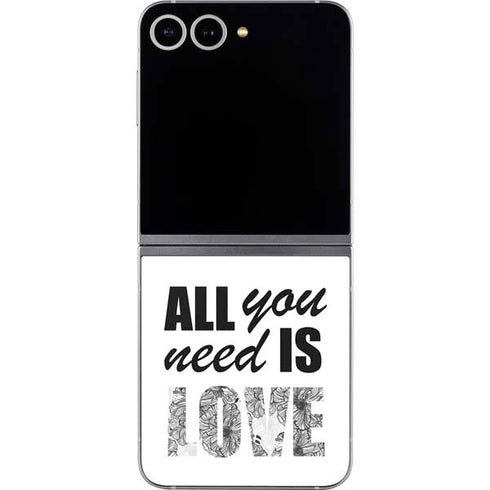 All You Need Is Love BW Galaxy Z Flip6 Skin