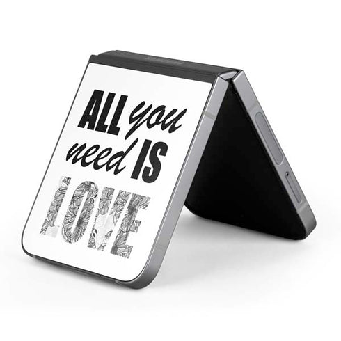 All You Need Is Love BW Galaxy Z Flip6 Skin