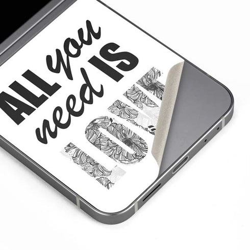 All You Need Is Love BW Galaxy Z Flip6 Skin