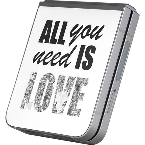 All You Need Is Love BW Galaxy Z Flip6 Skin
